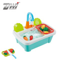 Kids Pretend School Set Realistic Plastic Kitchen Sink Toy with Real faucet